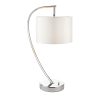 Josephine 1 Light Table Bright Nickel Plate & Vintage White Fabric